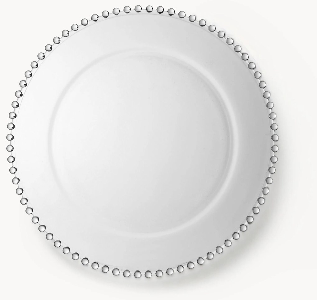 Glazen onderbord Perloa met randversiering