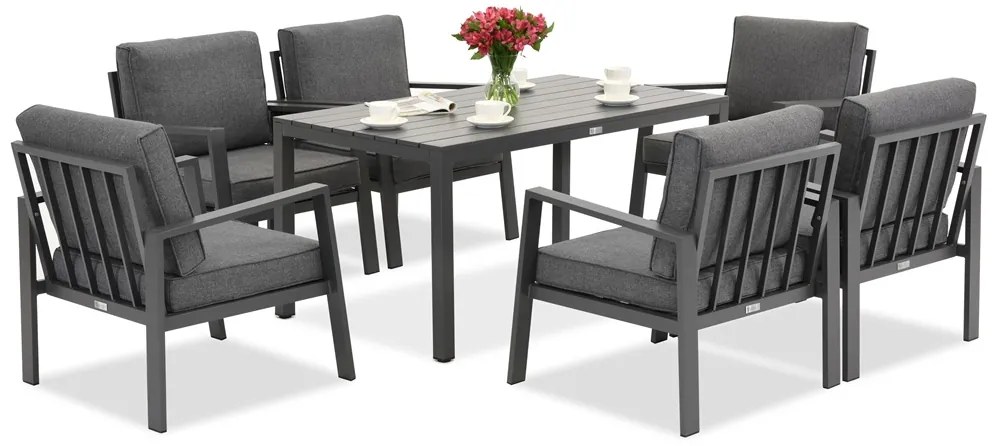 Zakintos Premium 6 antraciet Garden Point aluminium tuinmeubelen