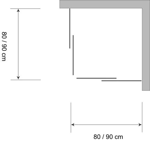 Plieger Class douchecabine hoekinstap 3mm glas 80/90x185cm aluminium