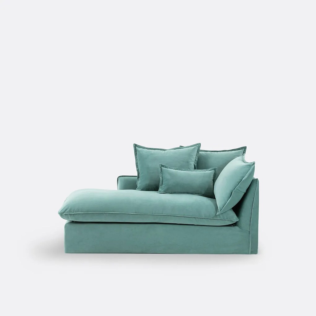 Longchair, links, in fluweel, Odna