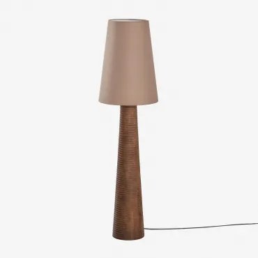 Malva Mangohouten Vloerlamp ↑70 Cm & Moka Bruin 30 Cm Mallorca - Sklum