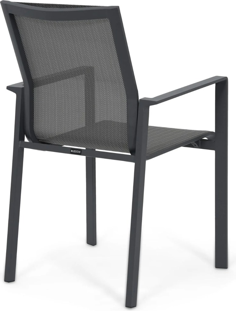 Tuinstoel Aluminium Grijs-antraciet Lifestyle Garden Furniture Timo antraciet/soft grey