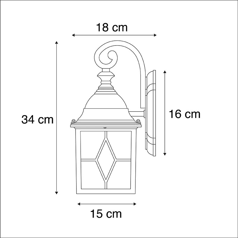 Smart romantische buitenwandlamp brons incl. Wifi A60 - London Klassiek / Antiek, Landelijk E27 Buitenverlichting kubus / vierkant vierkant