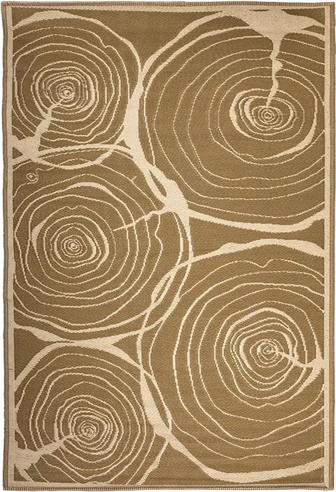 Esschert Design rechthoekig tuintapijt jaarringen - LxBxH: 151,2x241,3x0,8cm