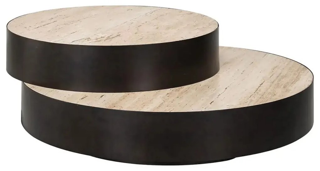 Richmond Interiors Avalon Design Salontafel Rond Travertin - 100 X 100cm.