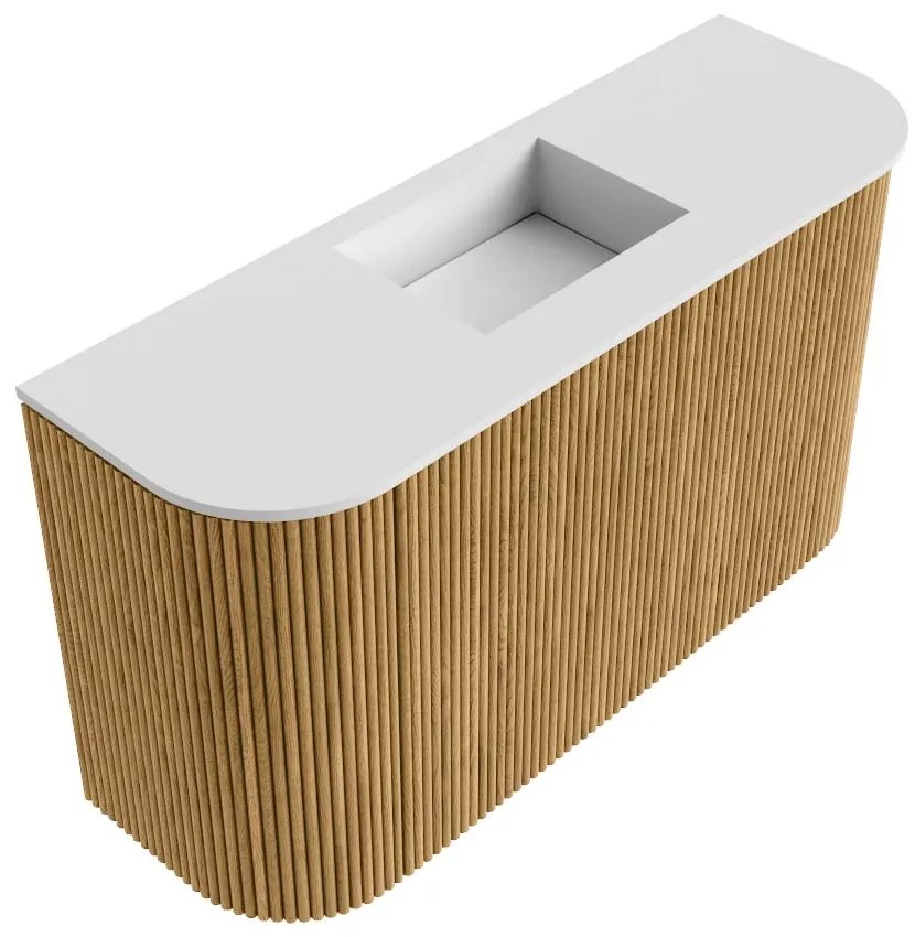 Mondiaz Joya 75cm toiletmeubel ronding links/rechts oak met wastafel faye midden zonder kraangat talc