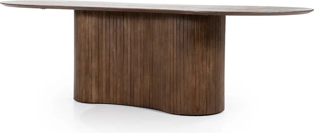 Organische Vorm Eettafel Donkerbruin 250 Cm - 250 X 110cm.