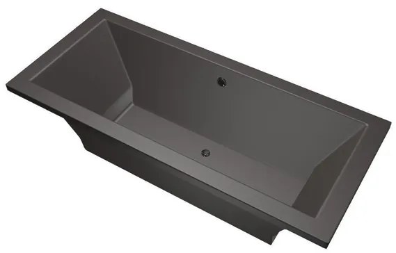 Xenz Society Duobad - 170x75x53 - afvoer Midden - acryl - antraciet 6870-05