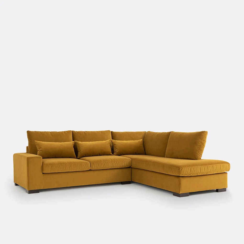 Fluwelen hoekbank, Comfort Bultex®, Odessa