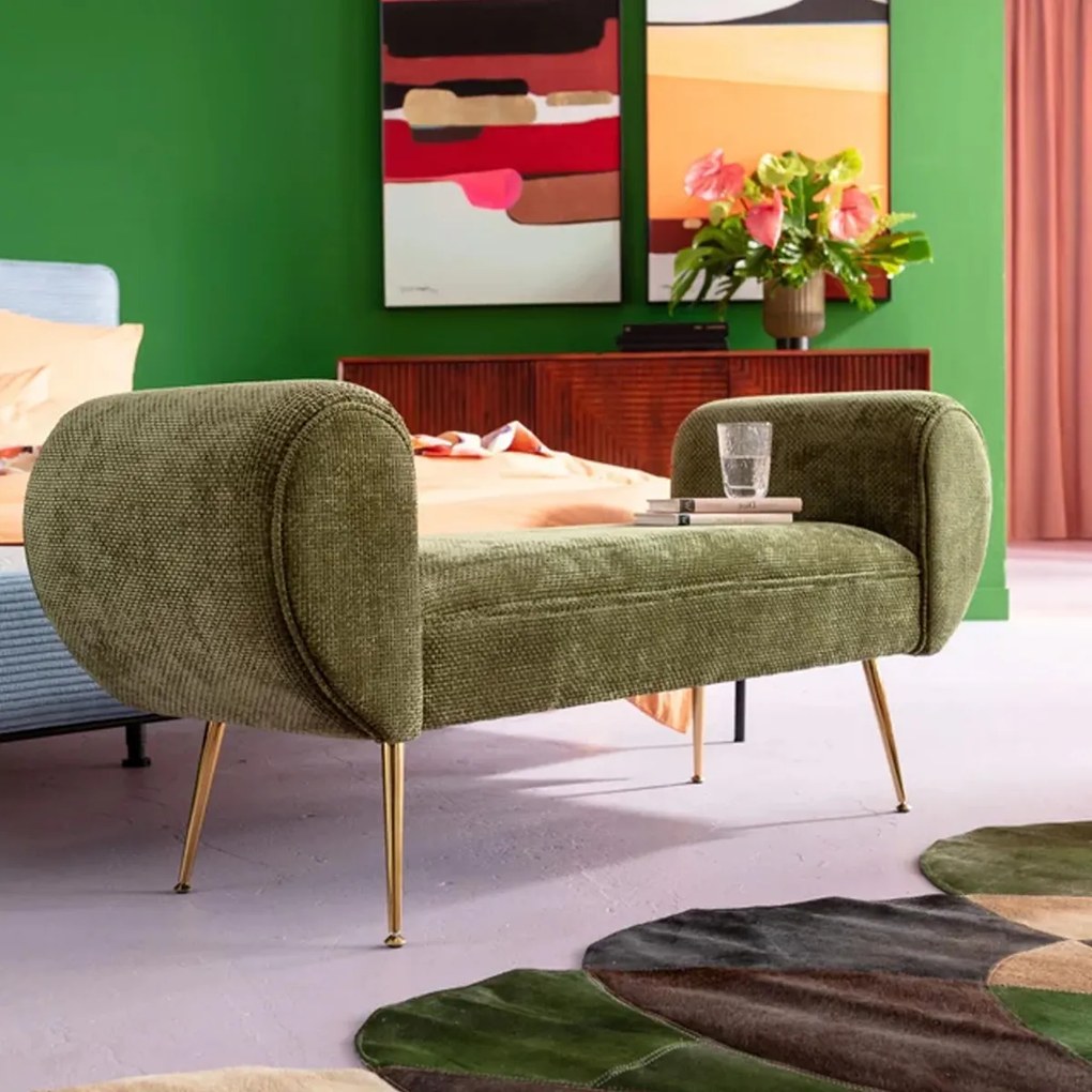 Groen Bankje Met Goud