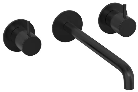 Hotbath COBBER Afbouwdeel tbv Inbouw wastafelkraan 25cm uitloop MBP Geborsteld zwart PVD CB105TEXT25MBP