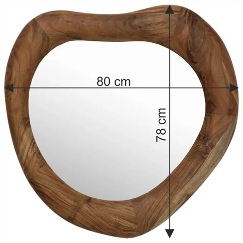 Driehoek Spiegel Acacia Hout - 101x62cm