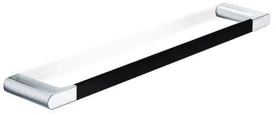 Nemo Stock Scura handdoekhouder 49 cm wandmontage 490 x 20 x 80 mm messing verchroomd zwart soft touch A2018BCU0010VM
