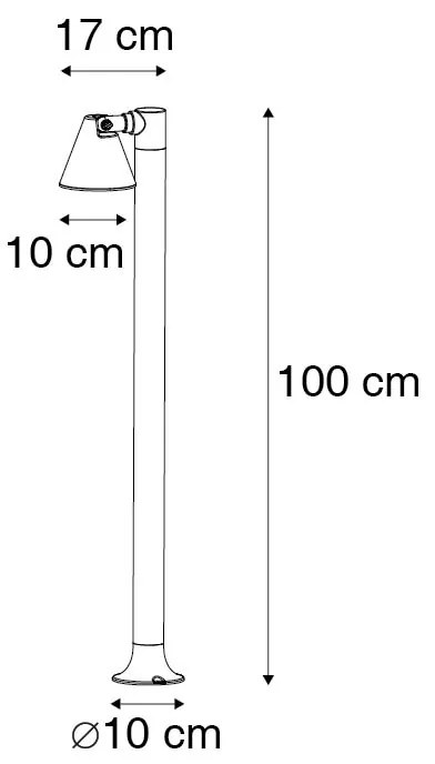 Modern buiten paaltje zwart 100 cm IP44 verstelbaar - Ciara Modern GU10 IP44 Buitenverlichting