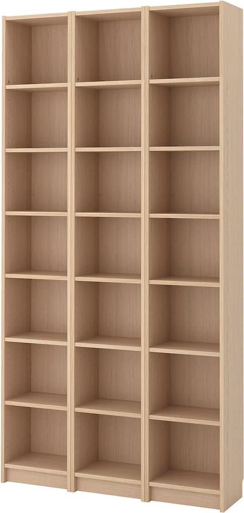 IKEA BILLY Boekenkast 120x28x237 cm Wit gelazuurd eikenfineer Wit eikenfineer - lKEA | BIANO