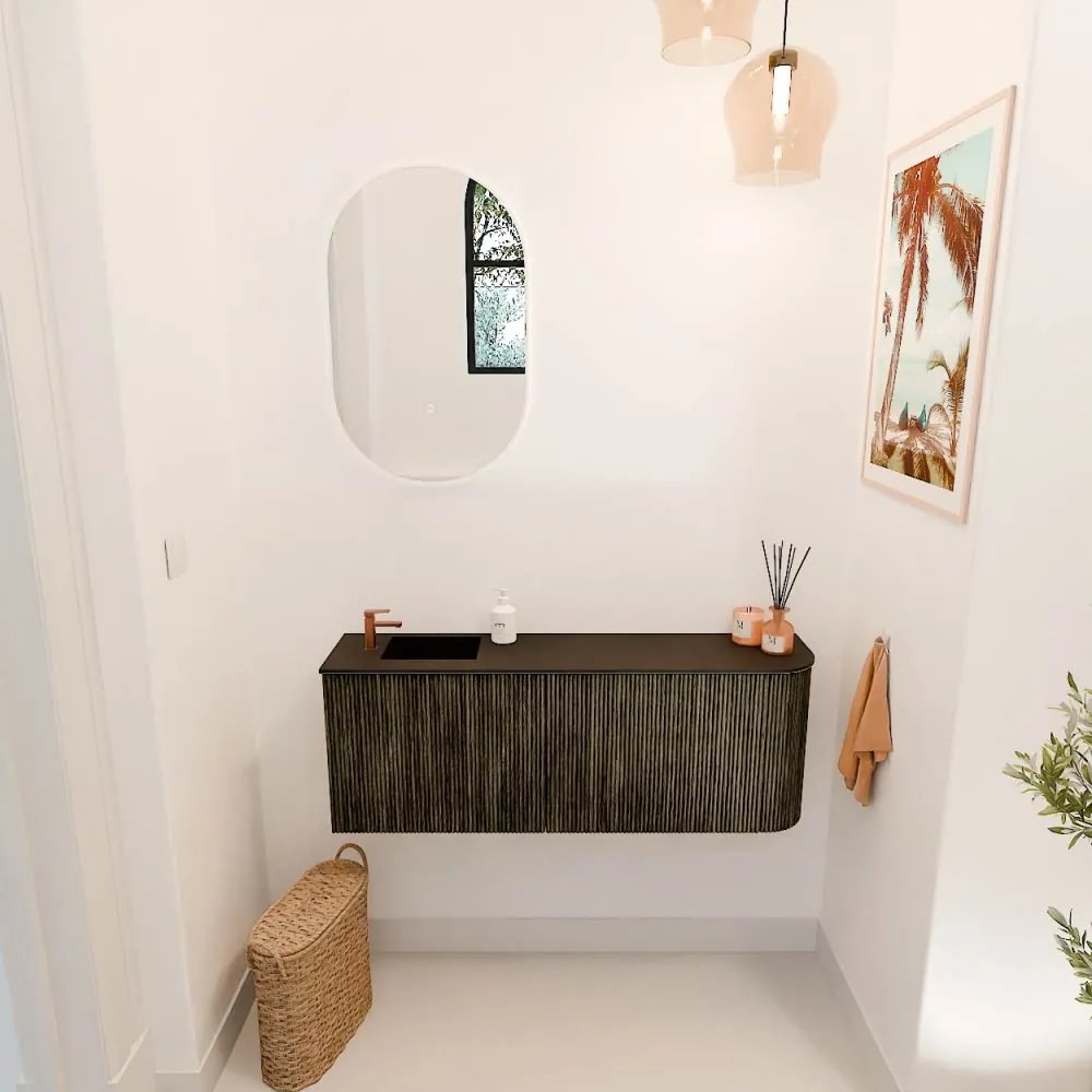 Mondiaz Joya 110cm toiletmeubel ronding rechts shadow met wastafel faye links 1 kraangat urban