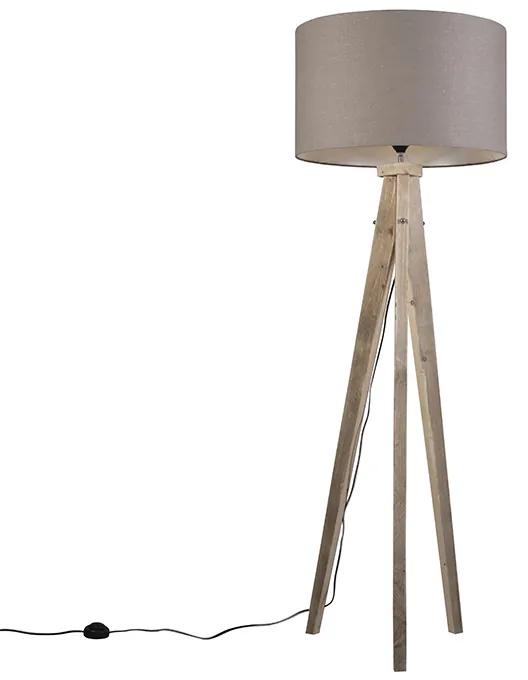 Vloerlamp Karos naturel met kap 55cm oud grijs Design, Landelijk / Rustiek rond Binnenverlichting Lamp