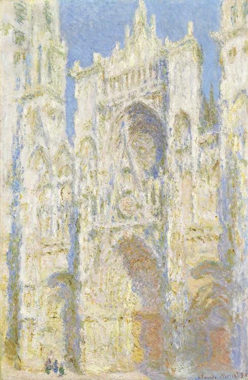 Kunstreproductie Rouen Cathedral, West Facade, Sunlight (1894), Claude Monet