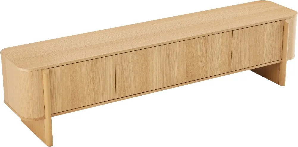 Eiken Tv-meubel Scandinavisch 200 Cm - 200x42x50cm.