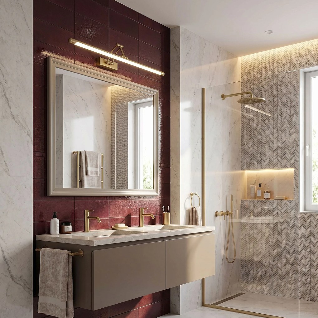 Badkamer LED-wandlamp SWE023-1W 60cm Brush Gold