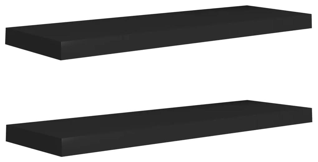 vidaXL Wandschappen zwevend 2 st 80x23,5x3,8 cm MDF zwart
