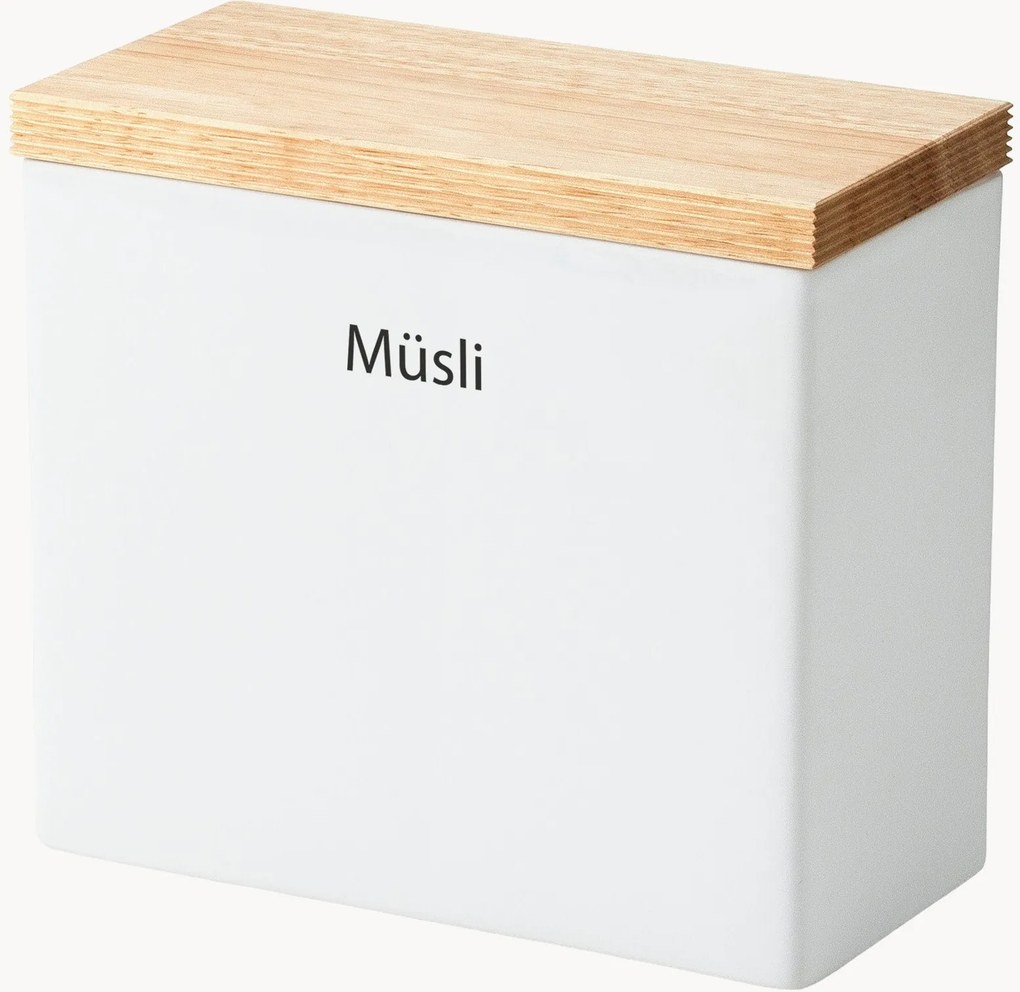 Voedselopslagpot Müsli met rubberhouten deksel