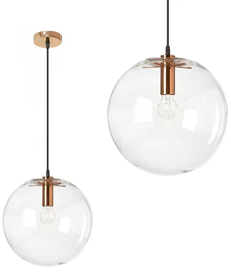 Hangende glazen plafondlamp Lassi Rose Gold 25 cm