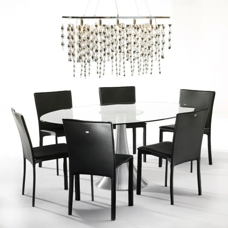 Kare Design Grande Possibilita Eettafel Met Ovaal Glazen Blad - 180 X 120cm.