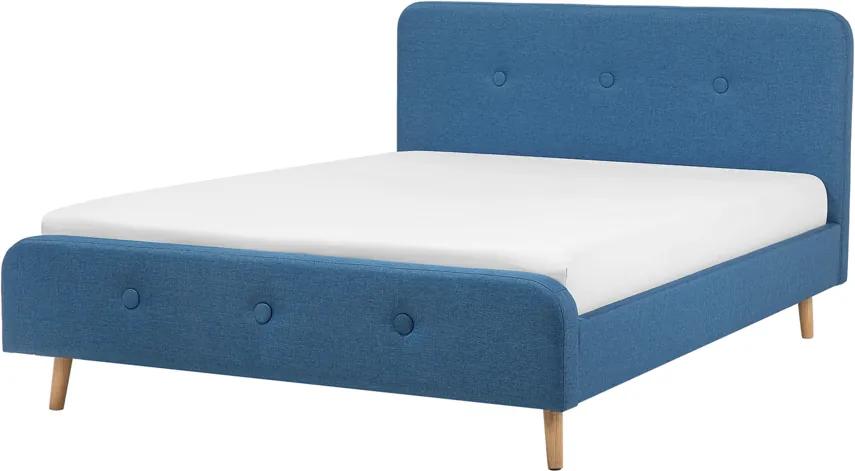 Bed stof donkerblauw 140 x 200 cm RENNES
