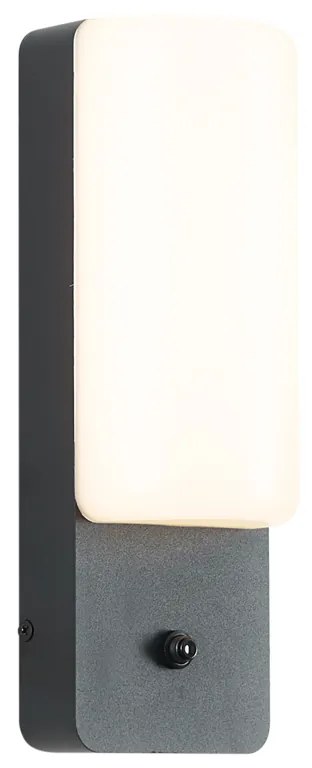 Buiten wandlamp zwart met schemersensor incl. LED - Shift