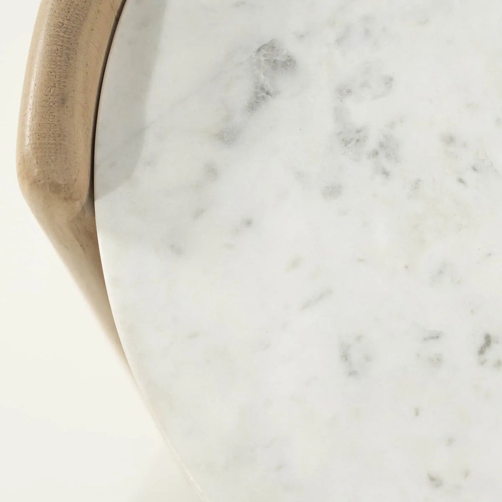 Eleonora Don Bijzettafel Eiken Met Wit Marmer - 50 X 35cm.