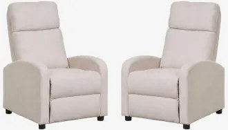 Set Van 2 Gestoffeerde Relaxfauteuils Libuliana Stof Crème Beige - Sklum