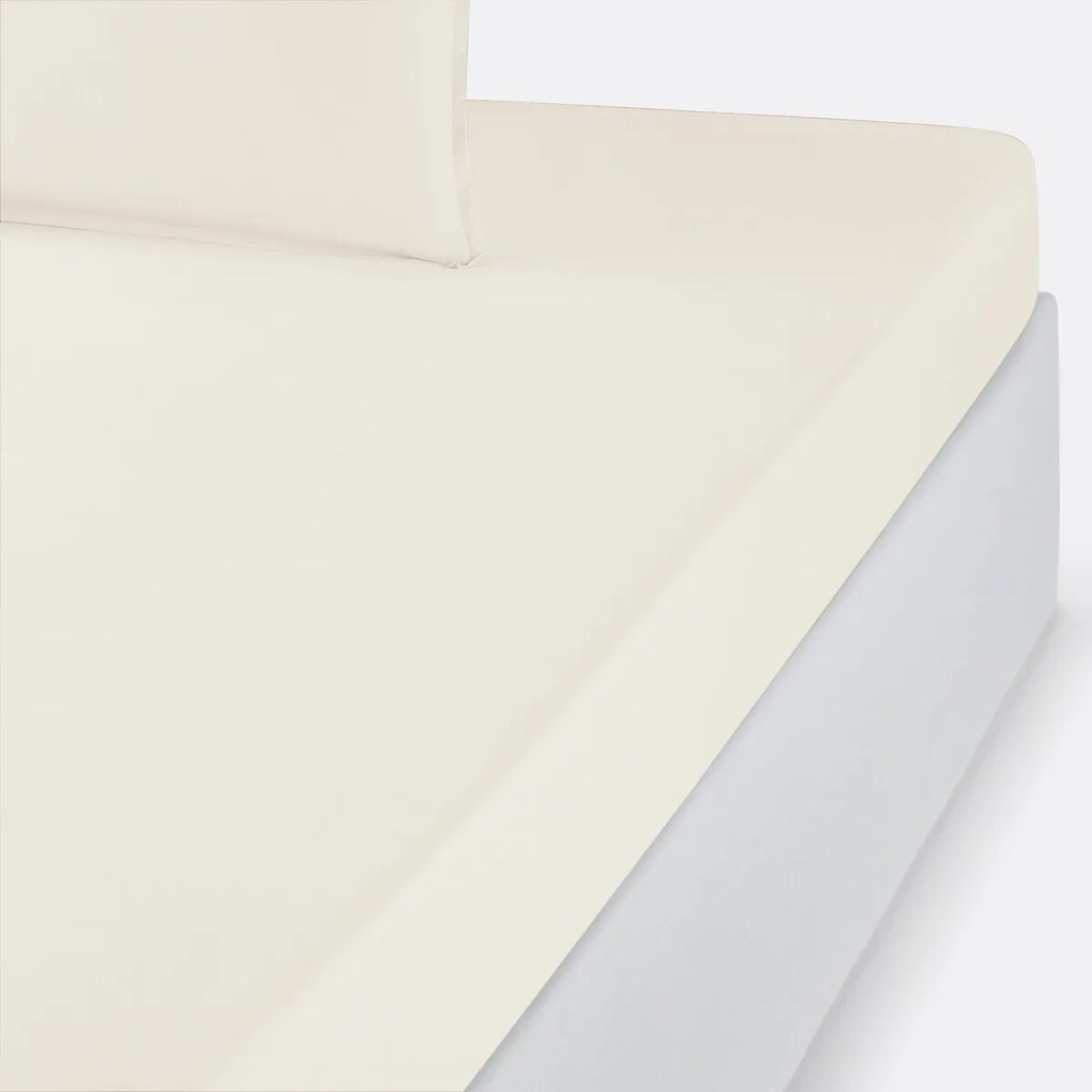 Effen hoeslaken in biologisch perkalkatoen