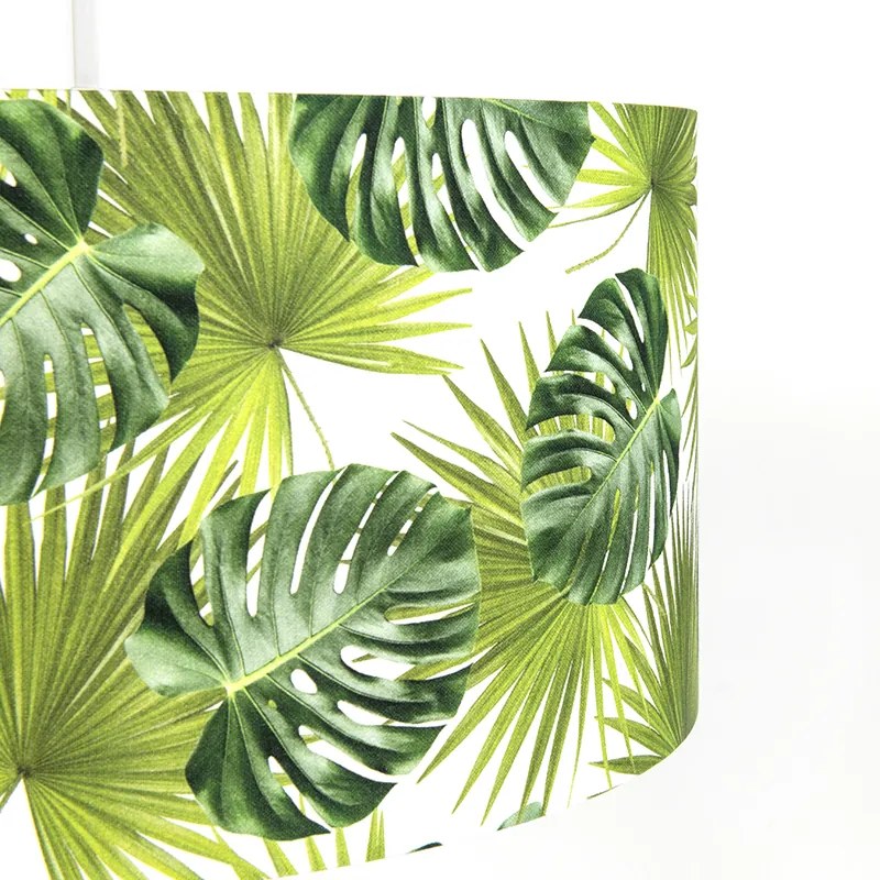 Stoffen Eettafel / Eetkamer Botanische hanglamp wit met Leaf kap 50cm - Combi 1 Modern E27 rond Binnenverlichting Lamp