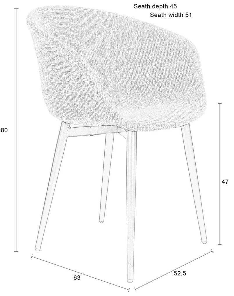 Design Kuipstoel Grijs Boucle
