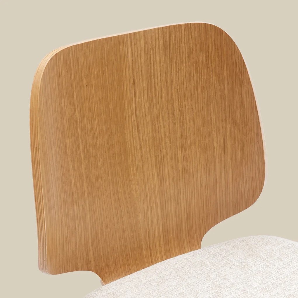 Scandinavische Vintage Stoel Plywood Eiken