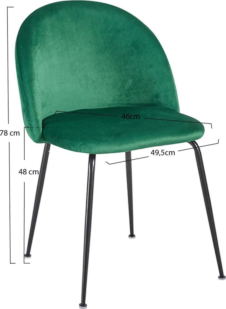 Set 4 Stoelen Zwart Dalnia Fluweel