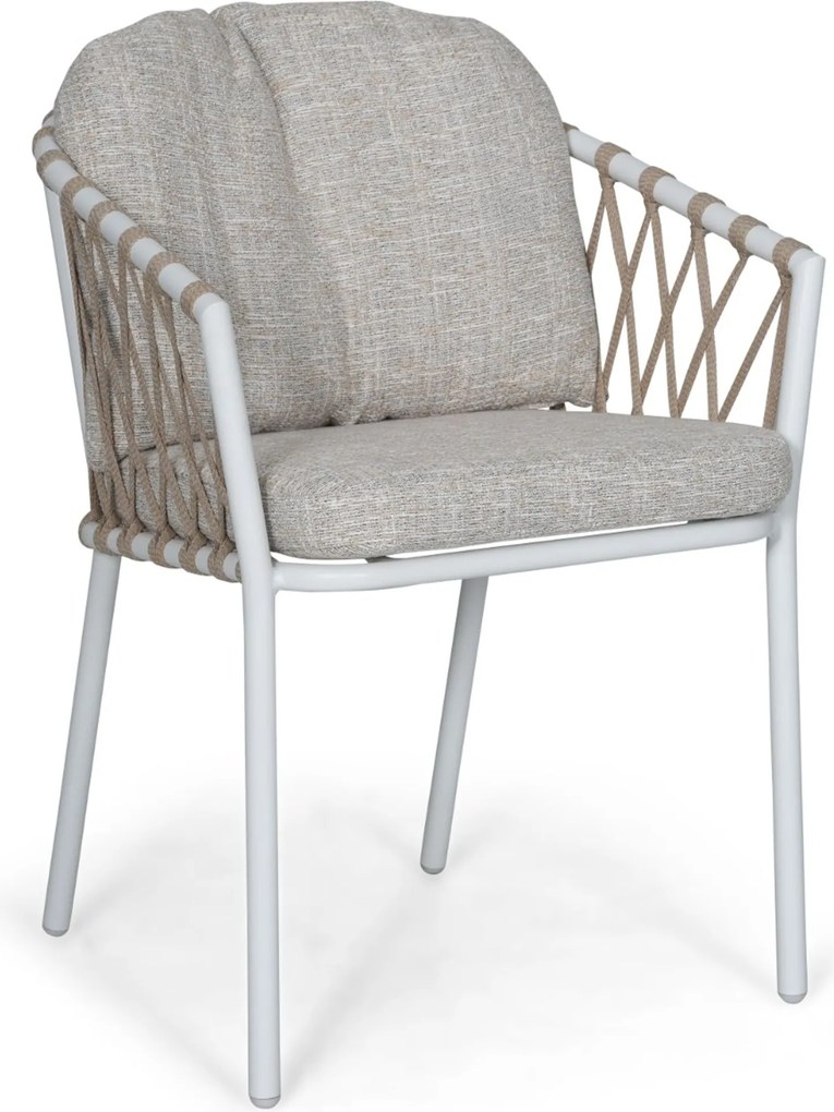 Tuinset 6 personen 220 cm Rope Wit Lifestyle Garden Furniture Morano/Tavona