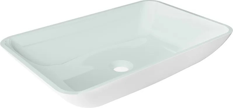 Mexen Megan glazen bovenblad wasbak 56 x 36 cm, wit - 24135630