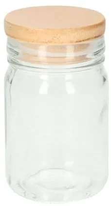 Potje met houten deksel, glas, 250 ml
