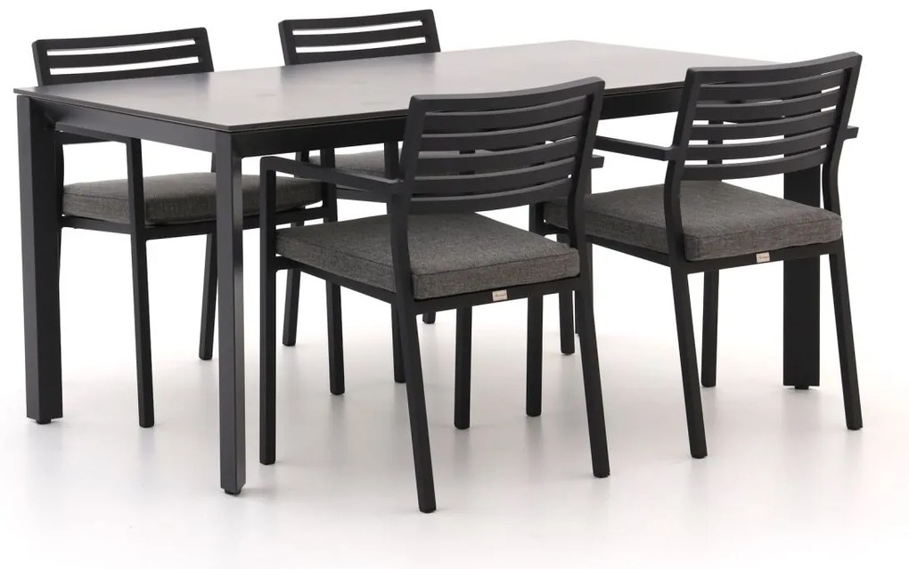 + 10% kassakorting | Diningset Bellagio  | 4 personen sintered stone | Tuinset stapelbaar | 5-delig | Kees Smit Tuinmeubelen