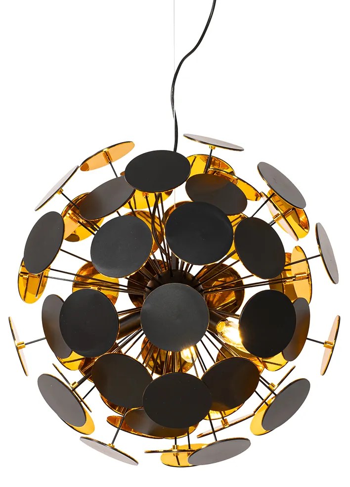 Design hanglamp zwart en goud - Cerchio