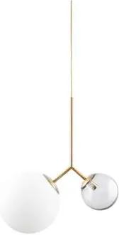Hanglamp Glas/Metaal Twice Goud E14 - 70 cm
