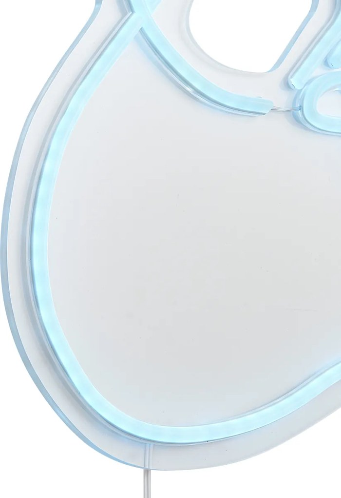 Neon wandlamp blauw incl. LED - Paperplane