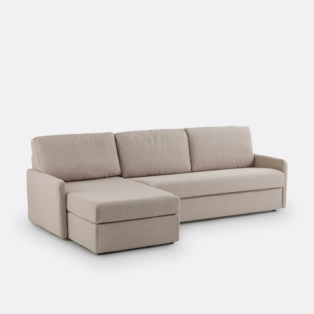 Hoekbank-bed, mêlee polyester, mousse Marta