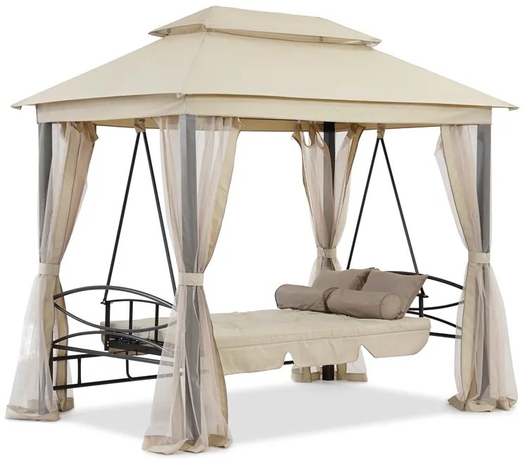 Mooie Premium Garden Point metalen tuinschommel beige