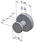 Plieger Como handdoekhaak magnetisch 4,9cm RVS-look