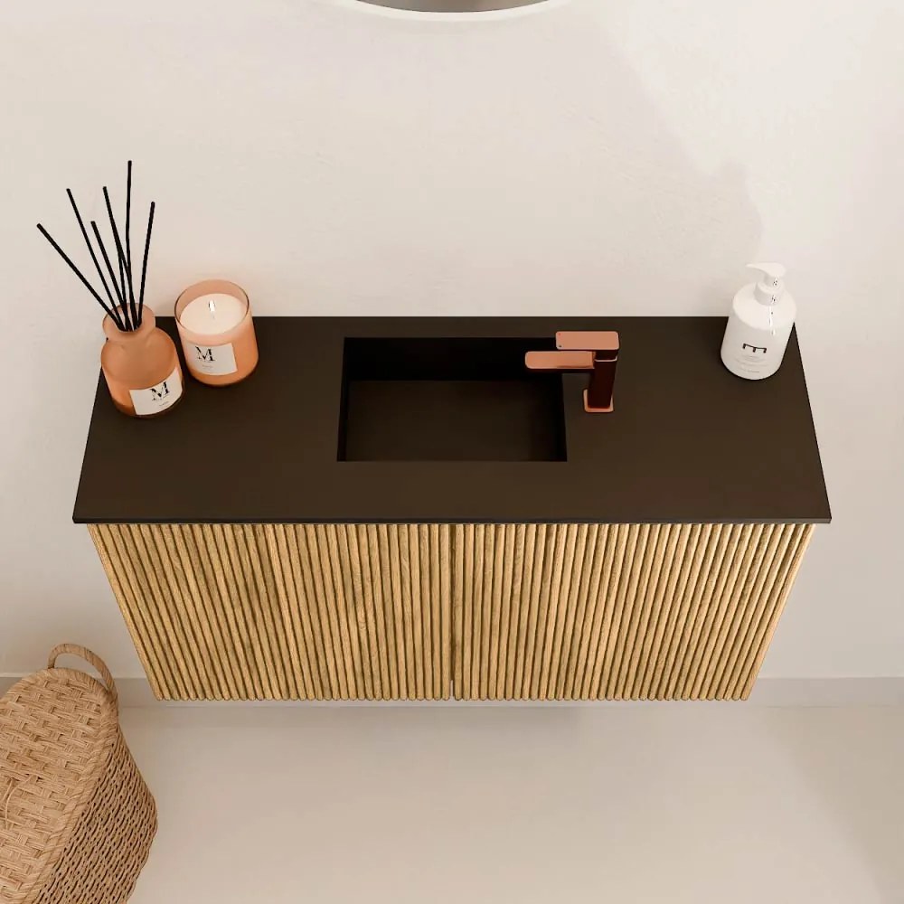 Mondiaz Joya 70cm toiletmeubel oak met wastafel faye midden 1 kraangat urban
