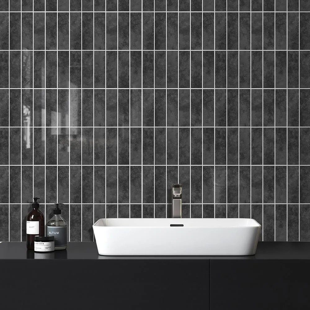 Zelfklevende SPC TEGEL Grijs - 30 cm x 29.6 cm x 0.4 cm | 0.5 kg | Paneli zelfklevende steenstrips