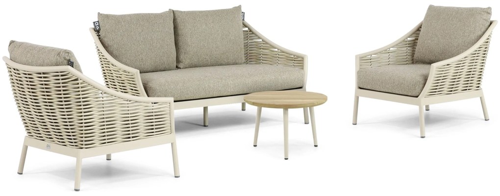 Stoel en Bank Loungeset 4 personen Aluminium/Wicker Taupe  Apple Bee Milou/Montana
